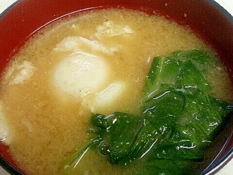 小松菜たまご味噌汁